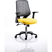 Relay Task Operator Office Chair Silver Back Sunset Yellow