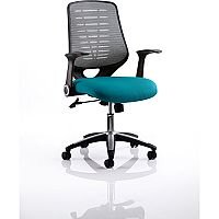 Relay Task Operator Office Chair Silver Back Kingfisher Green