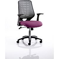 Relay Task Operator Office Chair Silver Back Purple