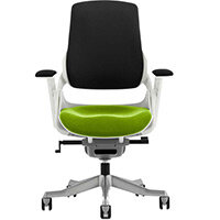 Zure High Back Executive Office Chair Black Back & Swizzle Green Seat With Height Adjustable Pivot Arms