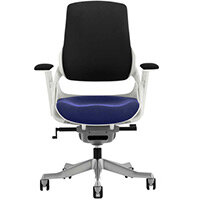 Zure High Back Executive Office Chair Black Back & Serene Blue Seat With Height Adjustable Pivot Arms