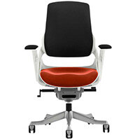 Zure High Back Executive Office Chair Black Back & Pimento Rustic Orange Seat With Height Adjustable Pivot Arms