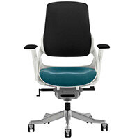 Zure High Back Executive Office Chair Black Back & Kingfisher Green Seat With Height Adjustable Pivot Arms