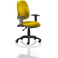 Eclipse I Task Operator Office Chair With Height Adjustable Arms Sunset Yellow - Weight Capacity: 120kg - Usage: 8 hours a day