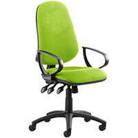 Eclipse III Lever Task Operator Office Chair With Loop Arms In Swizzle Green