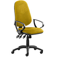 Eclipse III Lever Task Operator Office Chair With Loop Arms In Sunset Yellow Eclipse III Lever Task Operator Office Chair With Loop Arms In Sunset Yellow