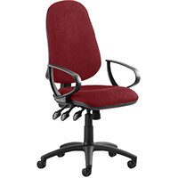 Eclipse III Lever Task Operator Office Chair With Loop Arms In Chilli Red Eclipse III Lever Task Operator Office Chair With Loop Arms In Chilli Red