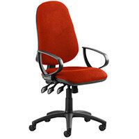Eclipse III Lever Task Operator Office Chair With Loop Arms In Pimento Rustic Orange Eclipse III Lever Task Operator Office Chair With Loop Arms In Pimento Rustic Orange