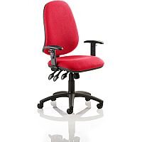 Eclipse XL III Lever Task Operator Office Chair With Height Adjustable Arms In Cherry Red