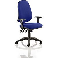 Eclipse XL III Lever Task Operator Office Chair With Height Adjustable Arms In Serene Blue