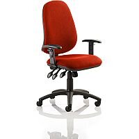 Eclipse XL III Lever Task Operator Office Chair With Height Adjustable Arms In Pimento Rustic Orange