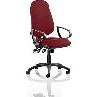 Eclipse XL III Lever Task Operator Office Chair With Loop Arms In Chilli Red Eclipse XL III Lever Task Operator Office Chair With Loop Arms In Chilli Red