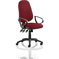 Eclipse XL III Lever Task Operator Office Chair With Loop Arms In Chilli Red