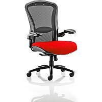 Houston Heavy Duty Task Operator Office Chair Black Mesh Back Cherry Red Seat - Weight Tolerance: 203kg