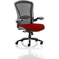 Houston Heavy Duty Task Operator Office Chair Black Mesh Back Chilli Red Seat - Weight Tolerance: 203kg