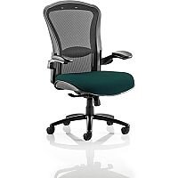 Houston Heavy Duty Task Operator Office Chair Black Mesh Back Kingfisher Green Seat - Weight Tolerance: 203kg