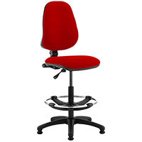 Eclipse I Lever Task Operator Office Chair Cherry Red With Draughtsman Kit