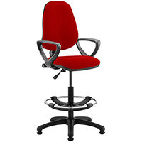 Eclipse I Lever Task Operator Office Chair Cherry Red With Loop Arms & Draughtsman Kit