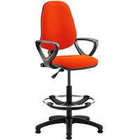 Eclipse I Lever Task Operator Office Chair Pimento Rustic Orange With Loop Arms & Draughtsman Kit