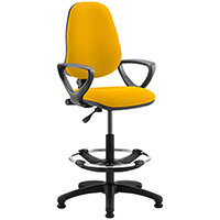 Eclipse I Lever Task Operator Office Chair Sunset Yellow With Loop Arms & Draughtsman Kit