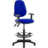 Eclipse II Lever Task Operator Office Chair Serene Blue With Height Adjustable Arms & Draughtsman Kit