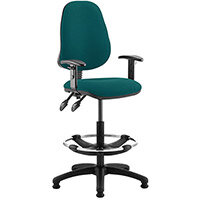 Eclipse II Lever Task Operator Office Chair Kingfisher Green With Height Adjustable Arms & Draughtsman Kit