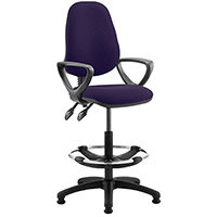 Eclipse II Lever Task Operator Office Chair Purple With Loop Arms & Draughtsman Kit