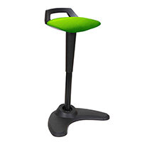 Spry Sit-Stand Stool Black Frame Fabric Seat Swizzle Green