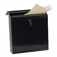 Phoenix Clasico MB0117KB Front Loading Mail Box in Black with Key Lock Black Phoenix Clasico MB0117KB Front Loading Mail Box in Black with Key Lock Black