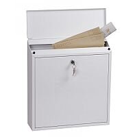 Phoenix Clasico MB0117KW Front Loading Mail Box in White with Key Lock White Phoenix Clasico MB0117KW Front Loading Mail Box in White with Key Lock White