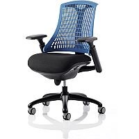 Flex Task Operator Office Chair Black Frame With Black Fabric Seat Blue Back With Arms Flex Task Operator Office Chair Black Frame With Black Fabric Seat Blue Back With Arms