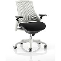 Flex Task Operator Office Chair White Frame Black Fabric Seat With Moonstone White Back With Arms Flex Task Operator Office Chair White Frame Black Fabric Seat With Moonstone White Back With Arms