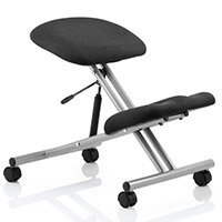 Kneeling Stool Task Operator Black Fabric Silver Frame Kneeling Stool Task Operator Black Fabric Silver Frame