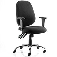 Lisbon Task Operator Office Chair Black Fabric With Arms