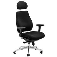 Chiro Plus Ergo Posture Office Chair Black With Arms & Headrest