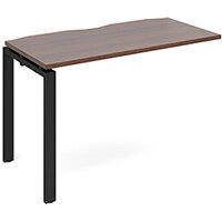 Adapt II add on unit single 1200mm x 600mm - black frame, walnut top