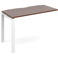 Adapt II add on unit single 1200mm x 600mm - white frame, walnut top