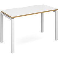 Adapt II starter unit single 1200mm x 600mm - white frame, white top with oak edging Adapt II starter unit single 1200mm x 600mm - white frame, white top with oak edging