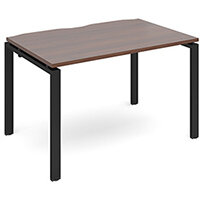 Adapt II single desk 1200mm x 800mm - black frame, walnut top