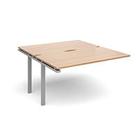Adapt II add on units back to back 1400mm x 1600mm - silver frame, beech top Adapt II add on units back to back 1400mm x 1600mm - silver frame, beech top