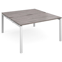 Adapt Starter Units Back To Back 1400mm x 1600mm - White Frame, Grey Oak Top