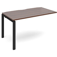 Adapt II add on unit single 1400mm x 800mm - black frame, walnut top Adapt II add on unit single 1400mm x 800mm - black frame, walnut top