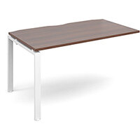 Adapt II add on unit single 1400mm x 800mm - white frame, walnut top Adapt II add on unit single 1400mm x 800mm - white frame, walnut top