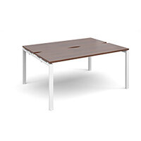 Adapt II starter units back to back 1600mm x 1200mm - white frame, walnut top Adapt II starter units back to back 1600mm x 1200mm - white frame, walnut top