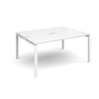 Adapt II back to back desks 1600mm x 1200mm - white frame, white top