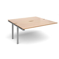 Adapt II add on units back to back 1600mm x 1600mm - silver frame, beech top Adapt II add on units back to back 1600mm x 1600mm - silver frame, beech top