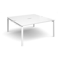 Adapt II back to back desks 1600mm x 1600mm - white frame, white top