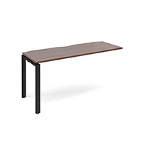 Adapt II add on unit single 1600mm x 600mm - black frame, walnut top Adapt II add on unit single 1600mm x 600mm - black frame, walnut top