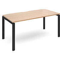 Adapt II single desk 1600mm x 800mm - black frame, beech top