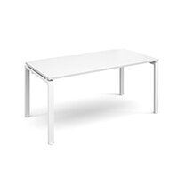 Adapt II single desk 1600mm x 800mm - white frame, white top
